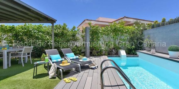 Strand Ferienhaus mit Privatpool am Meer, San Agustín / Gran Canaria Süden